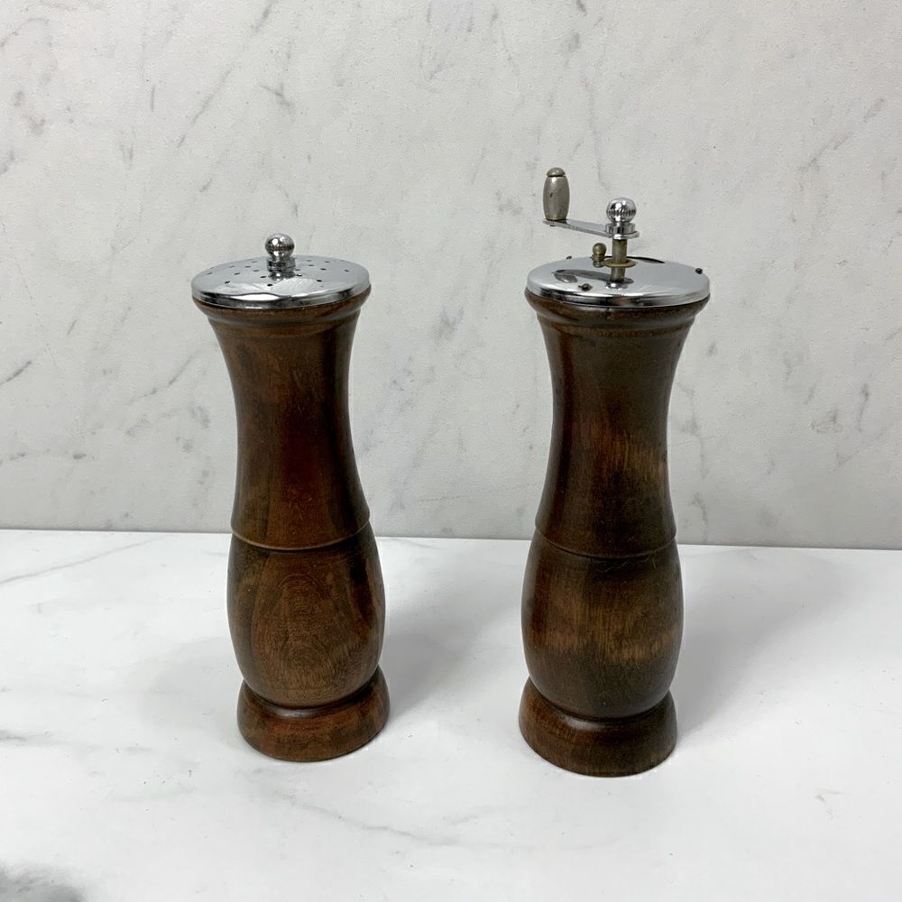 Vintage Gail Craft wooden salt shaker and pepper mill
